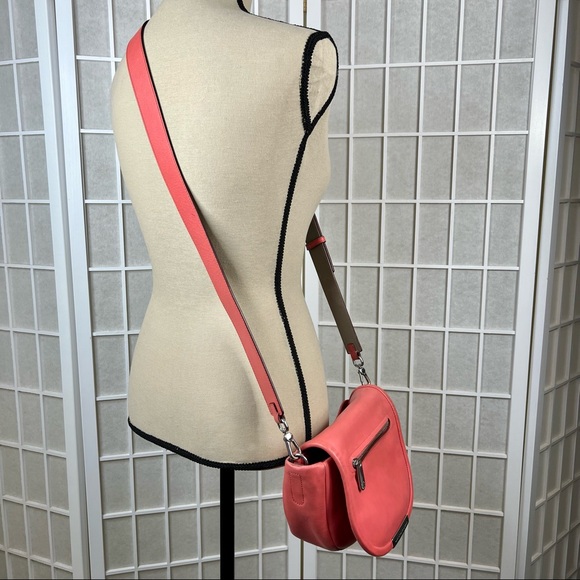 *MARC BY MARC JACOBS Luna Leather Saddle Crossbody Rose Bush Bag Purse - Picture 3 of 15